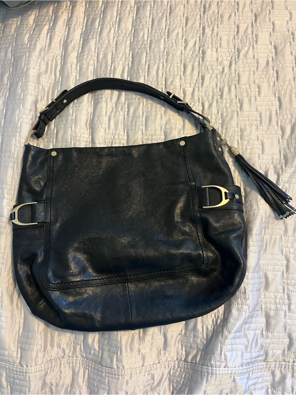 Cole Haan Black Leather Hobo Shoulder Bag